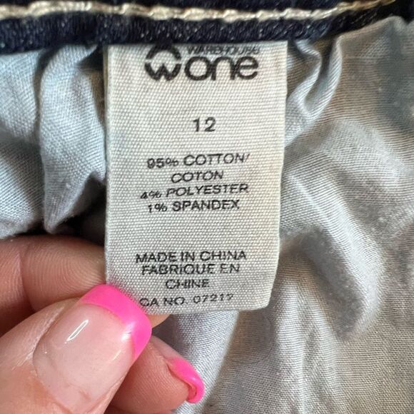 Dark Denim Distressed Crochet Bottom Denim Jean Short 12 - Picture 8 of 9